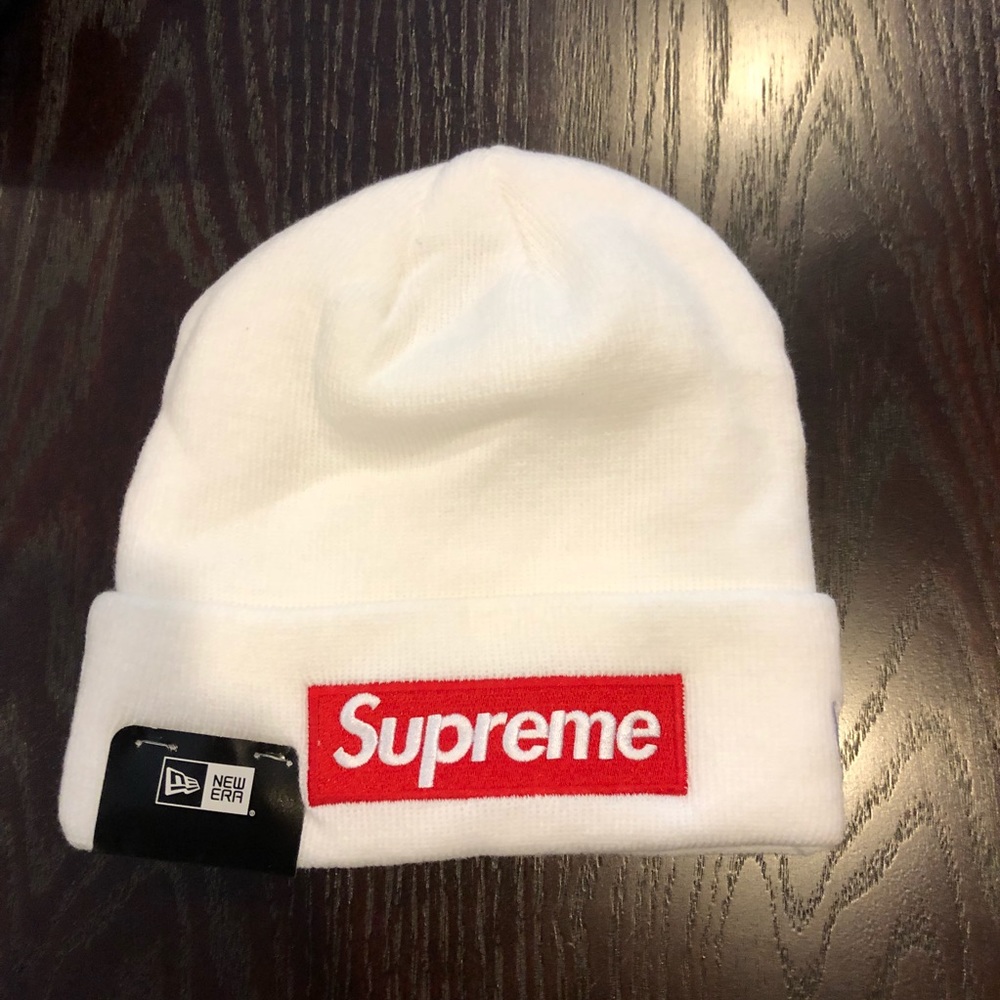 Supreme White Box-Logo Beanie